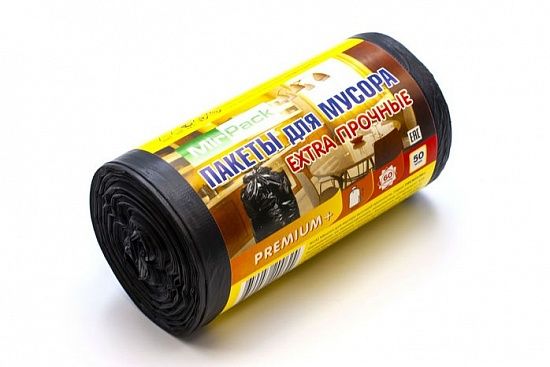 Мешки для мусора 60 л, 20 мкм, ПСД, черные, в рулоне 50 штук, 60х70 см - Вид 2